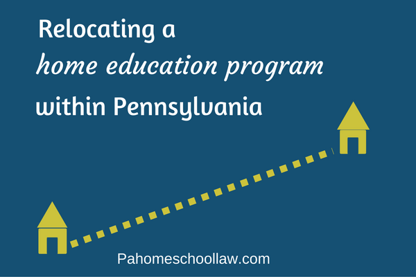 moving homeschool within Pennsylvania